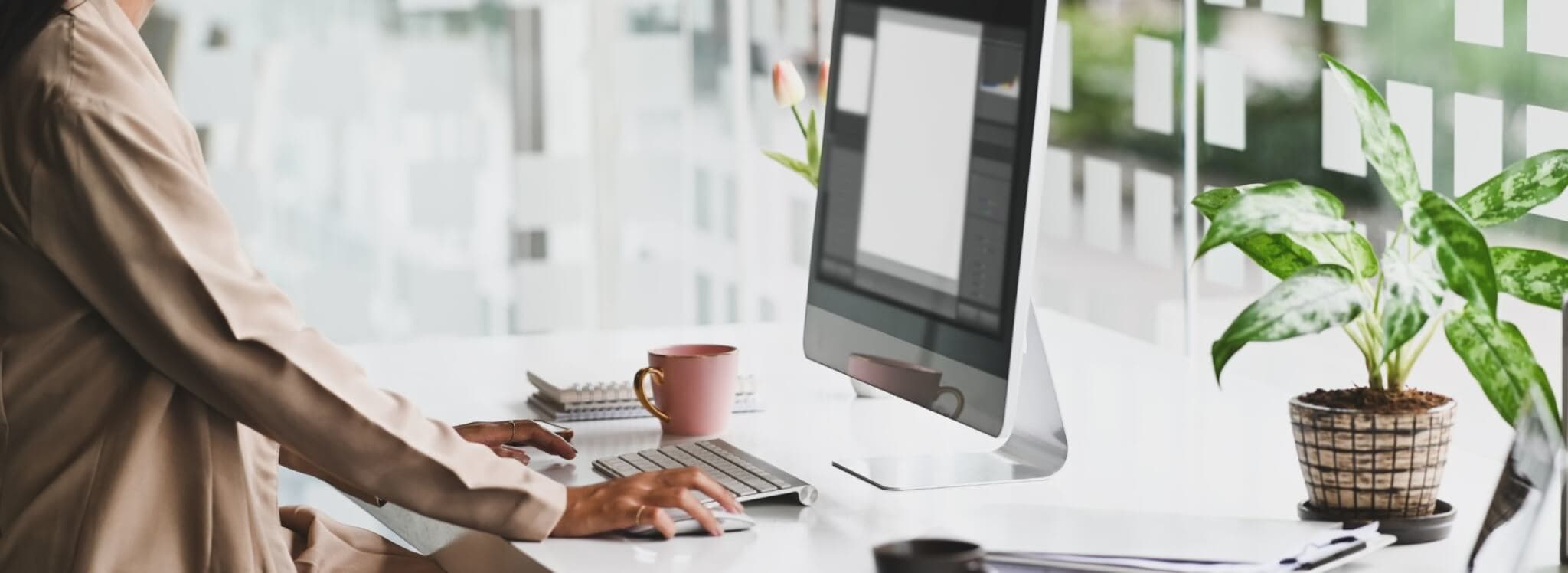 woman working at desk