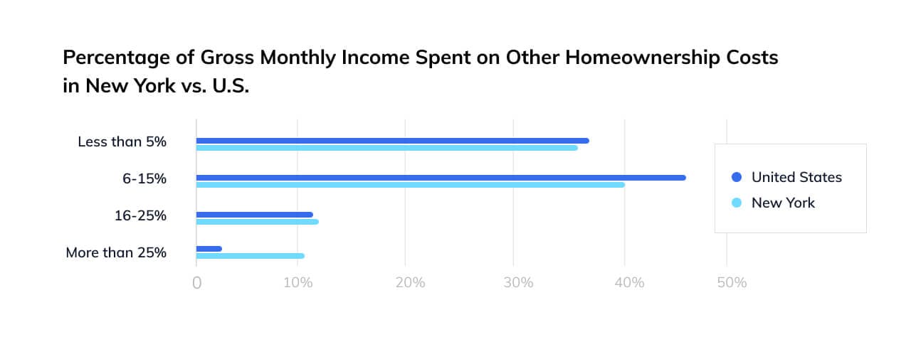 Gross Monthly Income Spent on Other Homeownership Costs in New York