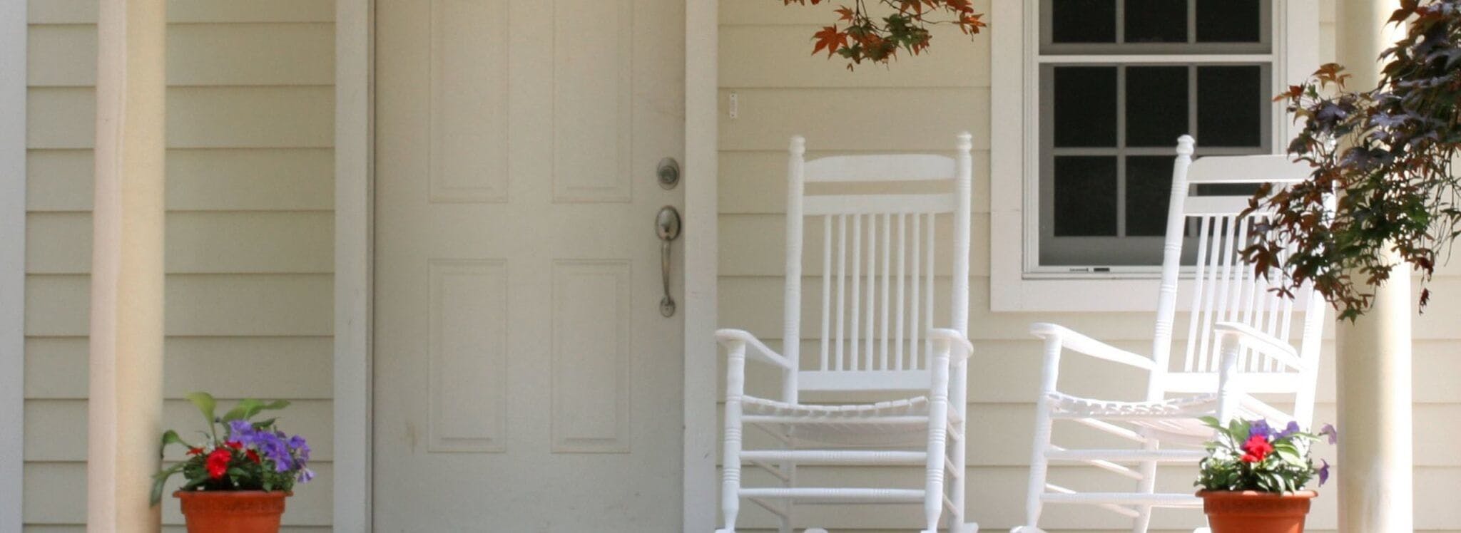 Rocking chairs on a front porch
