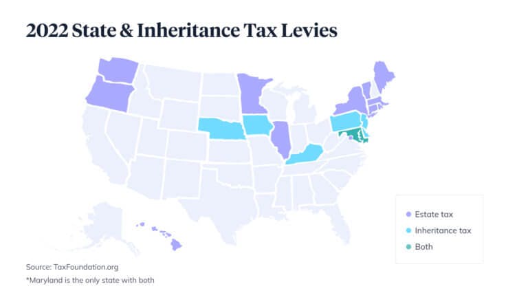 Inheritance tax by state map