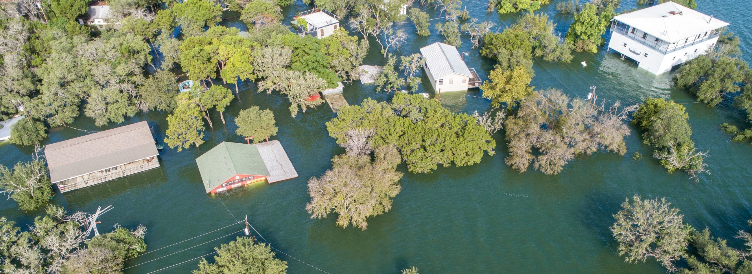 Florida homes in flood water
