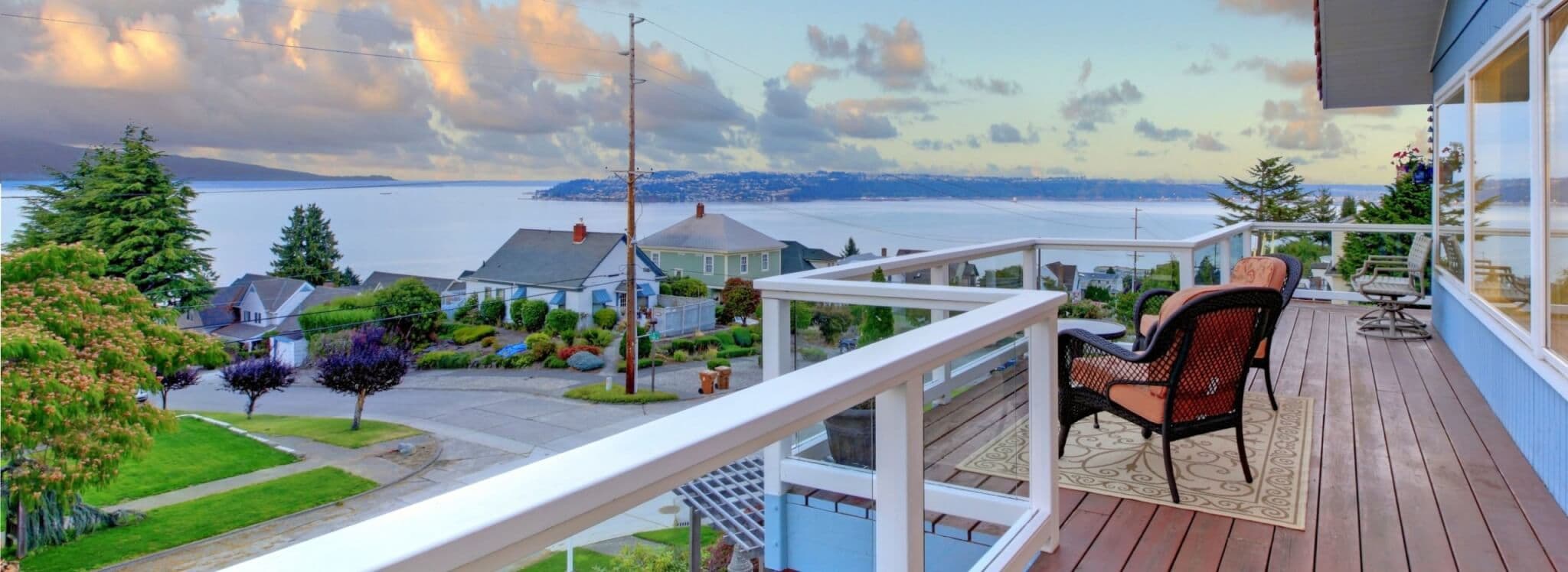 deck overlooking water views