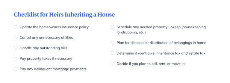 house inheritance checklist