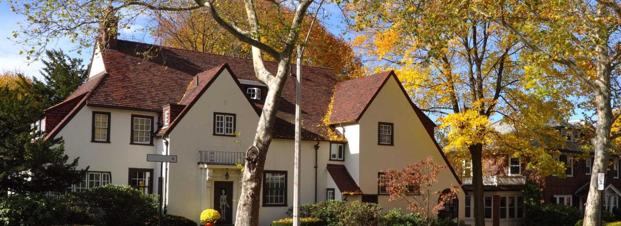 Massachusetts house in fall